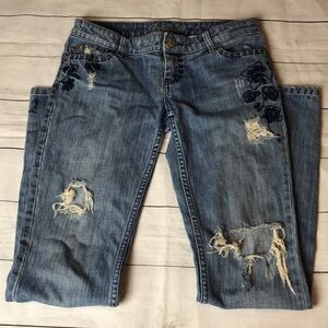 American Eagle Skinny Flare Embroidered Sz 4